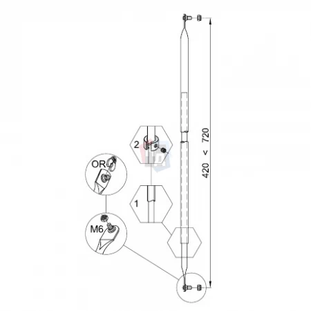 Тяга для девиатора прямая Cipierre 601/М6/В