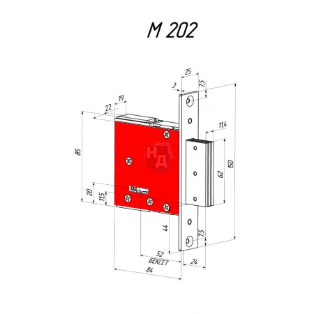 Замок врезной Radlock (Радлок) Мимоза M202 под Гардиан