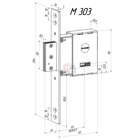 Замок врезной Radlock (Радлок) Мимоза M303 под Border