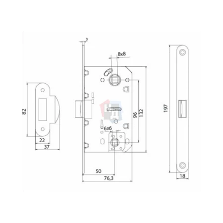 Замок межкомнатный WC MVM Linde P-2056 SN матовый никель