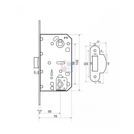 Замок межкомнатный Trion SD 410B-S-2 96mm Black черный
