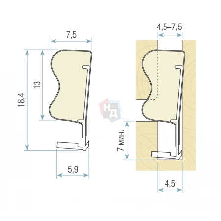 Уплотнитель Schlegel QL 3053 бежевый