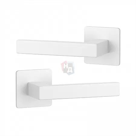 Дверная ручка Sterk 1760 Q белый матовый (на розете ultra slim 3 мм)