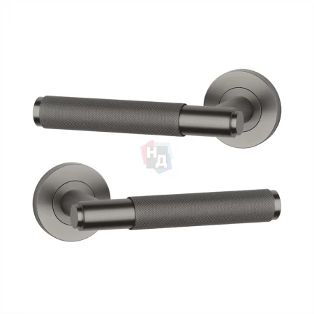 Дверная ручка Sterk 1741 R базальт PVD (на розете PRO 8 мм)