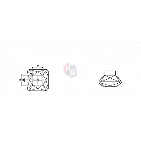 Мебельная ручка Aprile 1065-s LC/BK хром полированный/Черный Кристалл