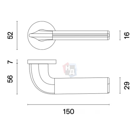 Дверная ручка Aprile Detazia R 7S AS черный матовый/черная кожа