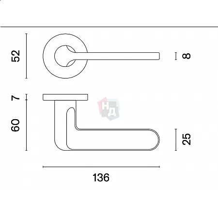 Дверная ручка Aprile lorenza R 7S AS графит