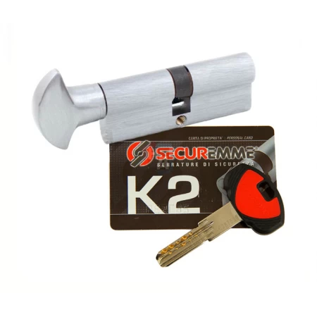 Цилиндр Securemme K2 90 (40x50T) ключ-тумблер хром