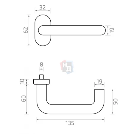 Дверная ручка Akra Delta Oval черный