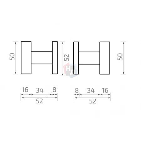Дверная ручка Akra Quartz Q сталь нержавеющая (2-сторонняя поворотная)