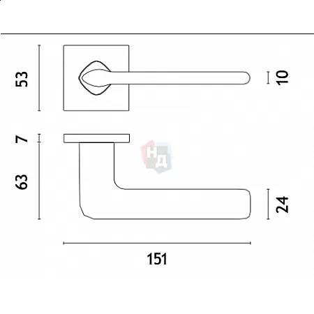 Дверная ручка Stile Toba Q 7S черный