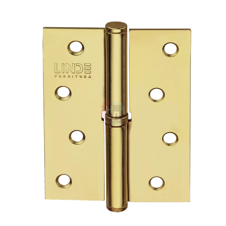 Петля дверная врезная Linde H-100L PB 100*75*2.5 латунь полированная