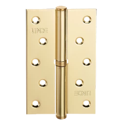 Петля дверная врезная Linde H-120L PB 125*75*2.5 латунь полированная