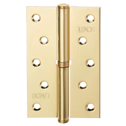 Петля дверная врезная Linde H-120R PB 125*75*2.5 латунь полированная