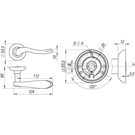 Дверная ручка Fuaro GRAZIA RM AB/GP-7 античная бронза/золото