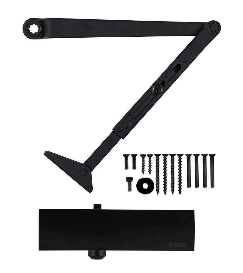 Доводчик дверной накладной RYOBI LIM D-1200 EN2/3/4 BLACK черный стандартная тяга (80кг)
