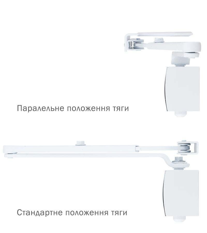 Доводчик дверной накладной RYOBI LIM D-1200 EN2/3/4 BC WHITE белый универсальная тяга (80кг)