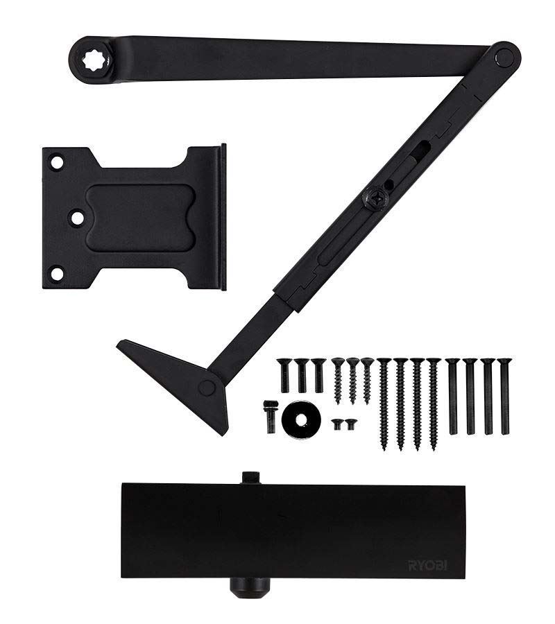 Доводчик дверной накладной RYOBI LIM D-1200 EN2/3/4 BLACK черный универсальная тяга (80кг)