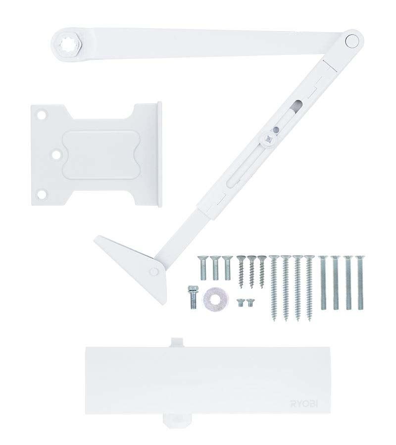 Доводчик дверной накладной RYOBI LIM D-1200 EN2/3/4 BC WHITE белый универсальная тяга (80кг)