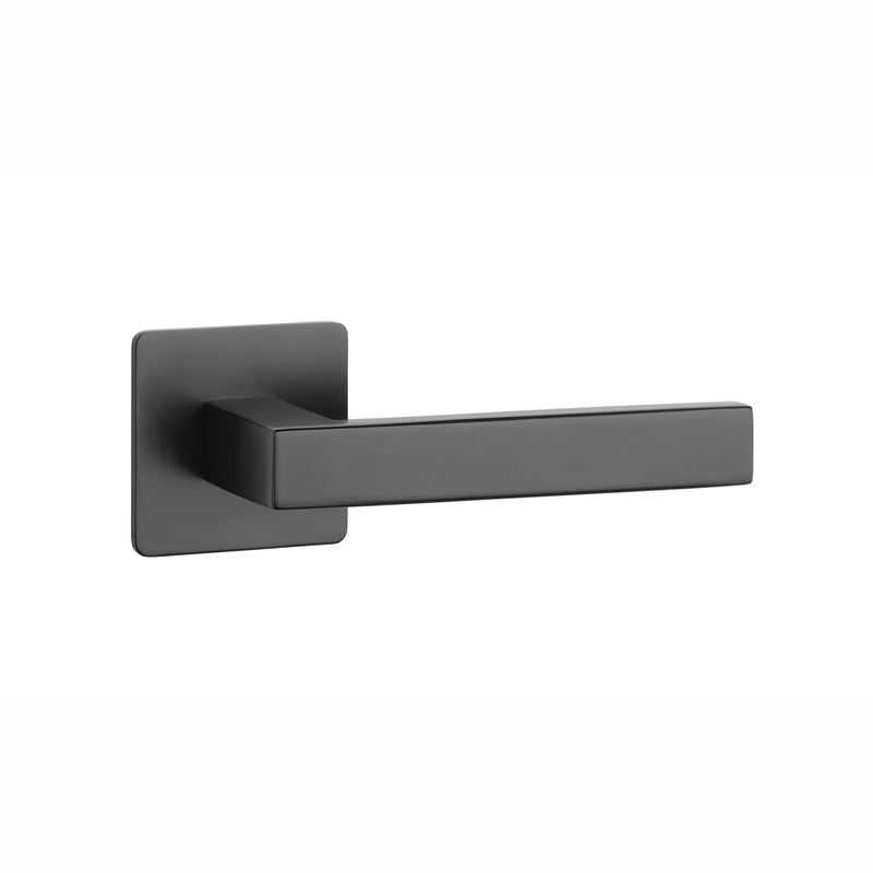 Дверная ручка Sterk 1760 Q черный матовый (на розете ultra slim 3 мм)