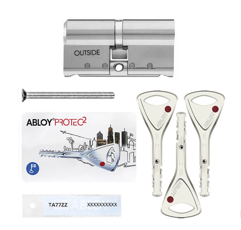 Цилиндр Abloy Protec 2 HARD 88 (52x36) CY332 ключ-ключ CR хром