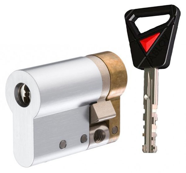 Цилиндр Abloy Novel 68 (57,5x10,5) CY321 ключ-половинка HCR хром матовый