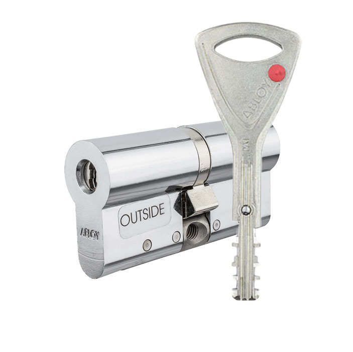 Цилиндр Abloy Protec 2 122 (71x51) CY322 ключ-ключ CR хром
