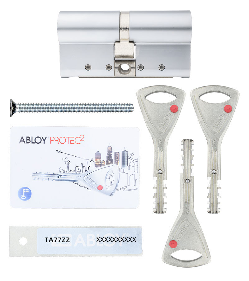 Цилиндр Abloy Protec 2 62 (31x31) CY322 ключ-ключ HCR хром матовый