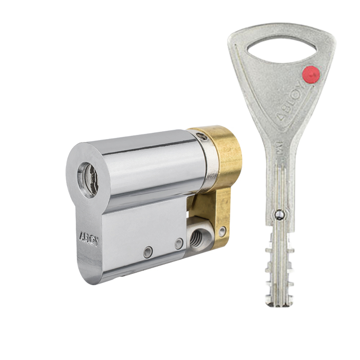 Цилиндр Abloy Protec 2 76,5 (66x10,5) CY321 ключ-половинка HCR хром матовый
