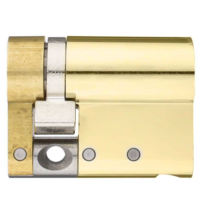 Цилиндр Abloy Protec 2 76,5 (66x10,5) CY321 ключ-половинка KILA латунь полированная