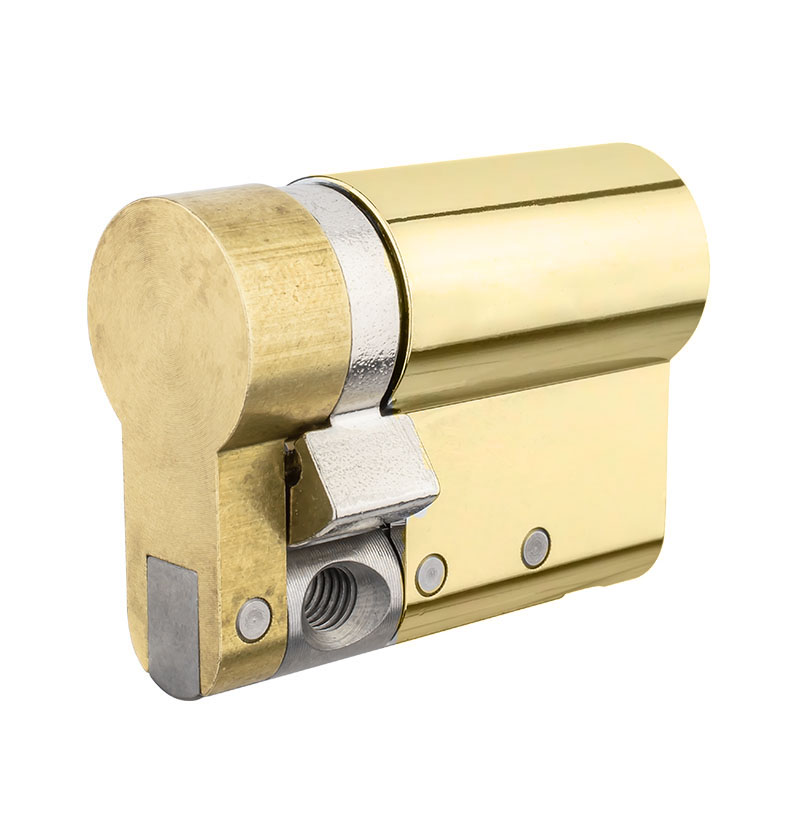 Цилиндр Abloy Protec 2 76,5 (66x10,5) CY321 ключ-половинка KILA латунь полированная