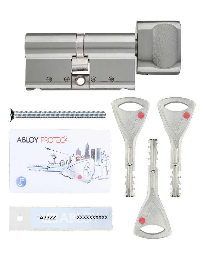 Цилиндр Abloy Protec 2 77 (41x36T) CY323 ключ-тумблер CR хром