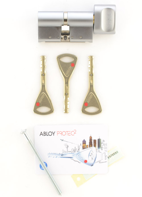 Цилиндр Abloy Protec 2 97 (61x36T) CY323 ключ-тумблер HCR хром матовый