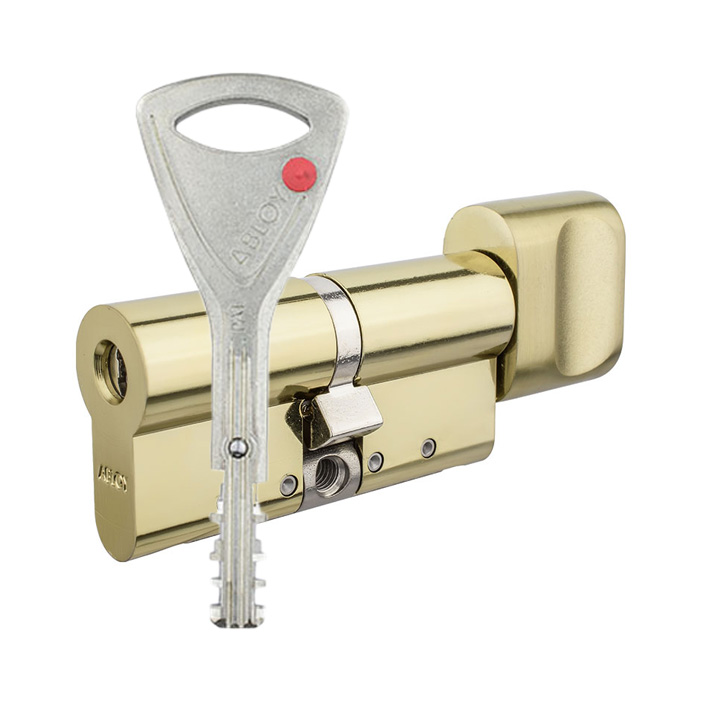 Цилиндр Abloy Protec 2 117 (61x56T) CY323 ключ-тумблер KILA латунь полированная