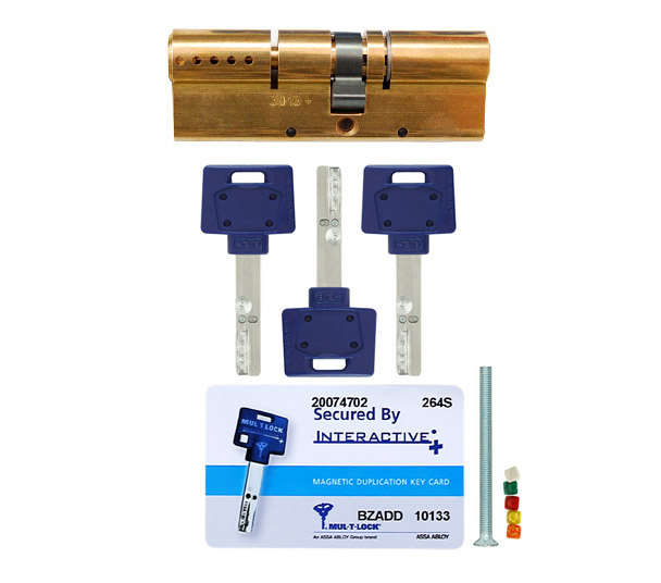 Цилиндр MUL-T-LOCK MTL600/Interactive+ 90 (35x55) ключ-ключ EB латунь