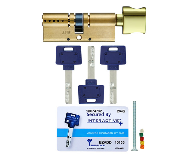Цилиндр MUL-T-LOCK MTL600/Interactive+ 82 (55x27T) ключ-тумблер EB латунь