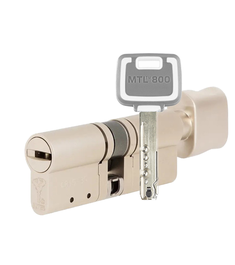 Цилиндр MUL-T-LOCK MTL800/MT5+ 101 (56x45T) ключ-тумблер NST никель сатин